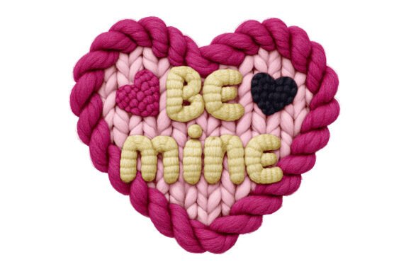 Download Be Mine Knitted Heart PNG - Knitted heart png Collection