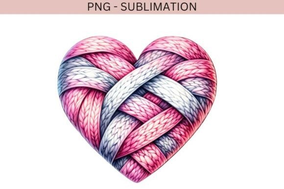 Download Valentine Knitted Heart Png Design - Knitted heart png Collection