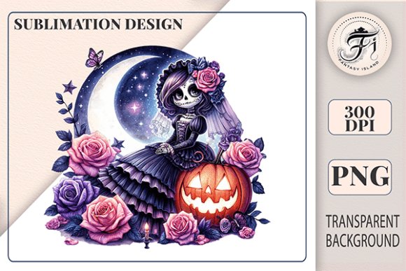 Download Cute Gothic Skeleton Girl Clipart PNG - Premium Resources